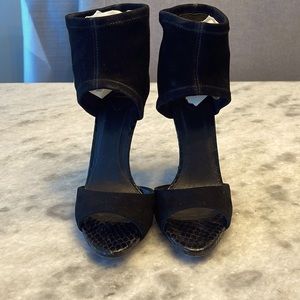 Brian Atwood open toe suede bootie like heels. Size 7.5. Great Condition